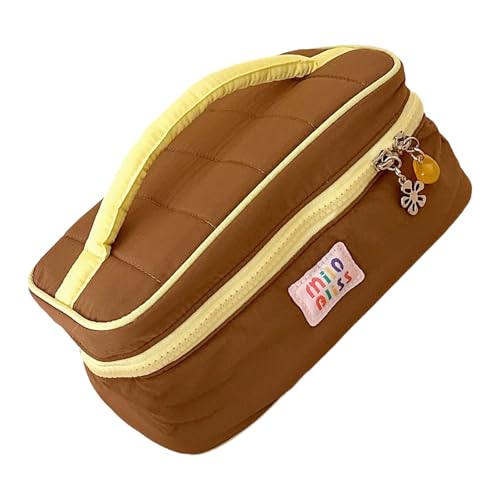 Multifunktionaler Reise-Kosmetik-Organizer mit mehreren Fächern, großes Fassungsvermögen, praktische Make-up-Tasche für lange Reisen, Geschäftsreisen, Kulturbeutel mit ergonomischem Griff-Design von Lerpwige