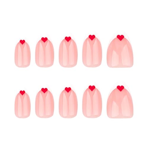Nägel Zum Aufkleben Vollständige Abdeckung Künstliche Nägel Mit Herz Designs Französische Tipps Acrylnägel Für Modische Frauen Die Maniküre Suchen von Lerpwige