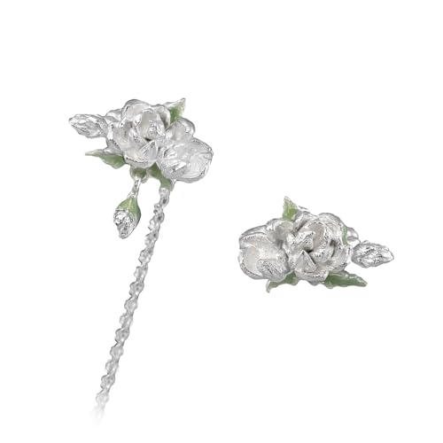 Ohrklemme ohne Piercing, mit zarten Blumendesigns, Legierung, für empfindliche Haut, Fransen, Party-Zubehör, elegante Quasten, Ohrschmuck von Lerpwige