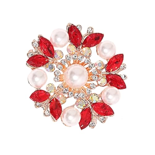 Perlen Blumenbrosche Mit Strasssteinen Vielseitiger Schalclip Für Kleiderschichten Jacken Elegantes Geschenk Elegante Legierung Pin von Lerpwige