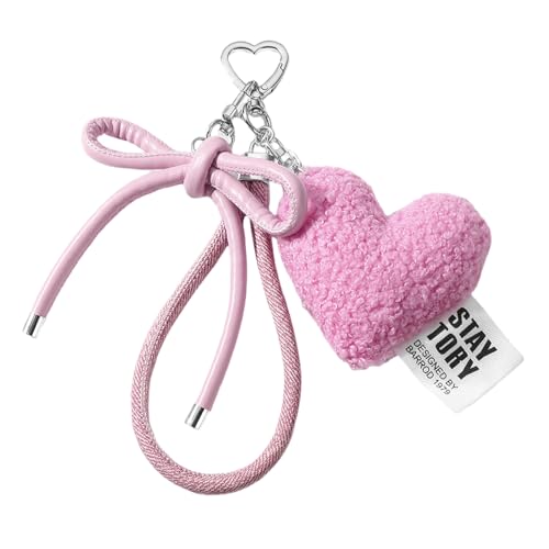 Plüsch Herzschlüsselungsauto Schlüsselkette Rucksack Hanging Orament Sweet Bows Schlüsselbeutel Anhängerbeutel Charme Bowknot Bowknot Keyring Plüsch Herzautos Schlüsselketten Bögen Anhängerbeutel von Lerpwige