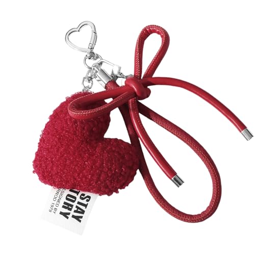 Plüsch Herzschlüsselungsauto Schlüsselkette Rucksack Hanging Orament Sweet Bows Schlüsselbeutel Anhängerbeutel Charme Bowknot Bowknot Keyring Plüsch Herzautos Schlüsselketten Bögen Anhängerbeutel von Lerpwige