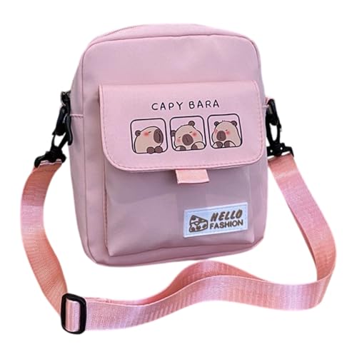 Praktische Polyester Animal Umhängetasche Cartoon Casual Crossbody Taschen Für Schulreise Und Alltägliche Abenteuer Capybara Geldbeutel von Lerpwige