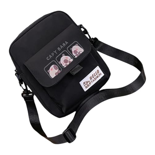 Praktische Polyester Animal Umhängetasche Cartoon Casual Crossbody Taschen Für Schulreise Und Alltägliche Abenteuer Capybara Geldbeutel von Lerpwige