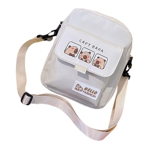 Praktische Polyester Animal Umhängetasche Cartoon Casual Crossbody Taschen Für Schulreise Und Alltägliche Abenteuer Capybara Geldbeutel von Lerpwige