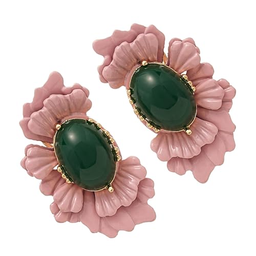 Raffinierte Ovale Blumenohrringe Mit Silbernadel Retro Styles Elegant von Lerpwige