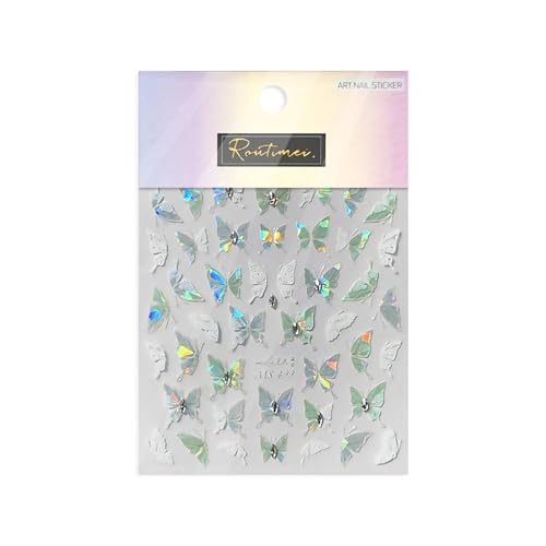 Schimmernde 5D Japanische Schmetterlingsnägel Aufkleber Glitzern Sich Selbst Kleber von Lerpwige