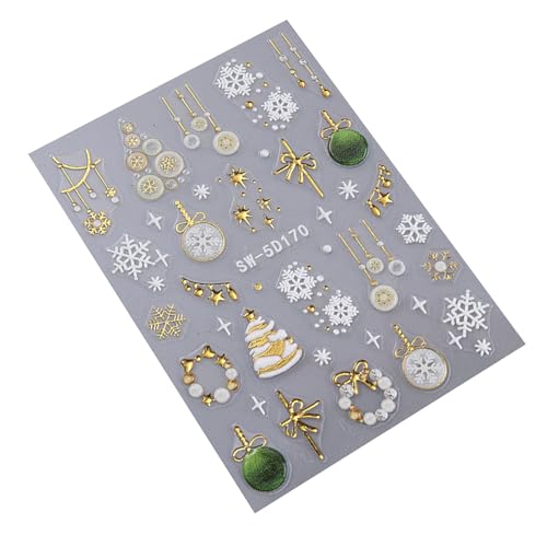 Schöne Elche Nagelkunstaufkleber Schneeflocken Nagelabziehbilder Weihnachten Nagelaufkleber Nagelkunstdekoration Für Frauen Und Mädchen von Lerpwige