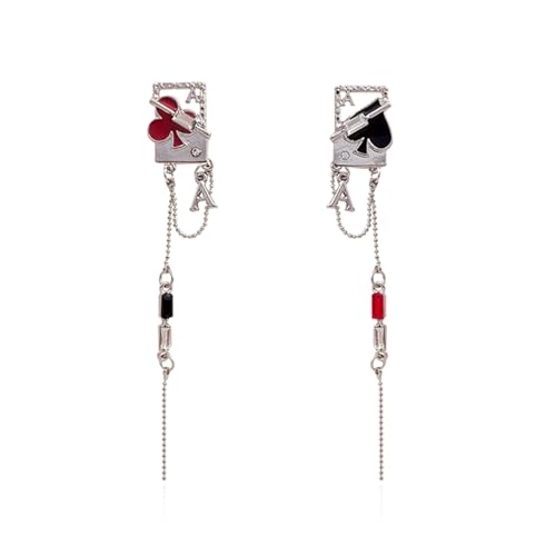 Spielkarten baumelnde Ohrstecker, Zubehör für Frauen und Mädchen, Schmuck, Geschenk, leichte und bequeme Ohrbedeckung, leichte Ohrringe von Lerpwige