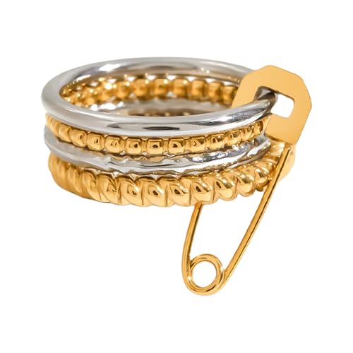 Stapelbare Bandringe aus Edelstahl, bequem, tragbar, moderne Schicht, Schmuck, Geschenkideen, verstellbar, Einheitsgröße, Wie beschrieben, Wie beschrieben von Lerpwige