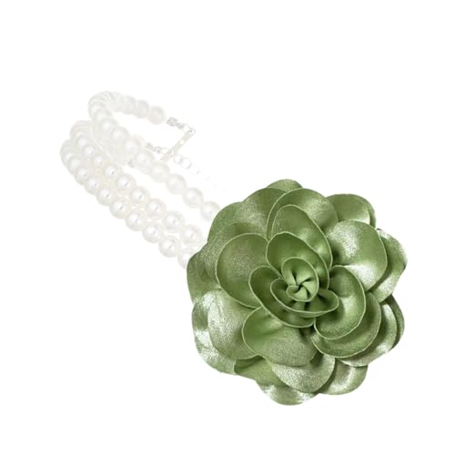 Stilvolle Halskette mit Kunstperlen mit Blumenmuster, verstellbare Länge, Blumen-Design, Schlüsselbeinkette für lässige oder formelle Anlässe, elegante Abend-Party-Halsbekleidung, Einheitsgröße, Wie von Lerpwige