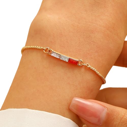 Styles Gold Heart Armband Mit Geburtssteinen Stabil Legierung 14K Plattierung Für Frauenschmucksammlung Täglich Gebrauch von Lerpwige