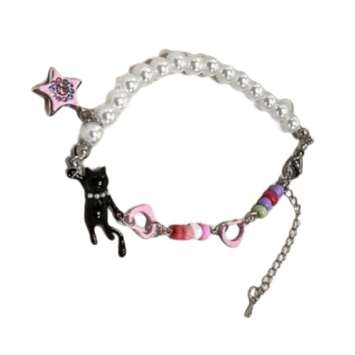Stylish Pearls Armband Mit Katzenstar Charme Sturdy Leichtmetallschmuck Kette Für Modeliebhaber Einzigartige Und Legierte Freundschaftsarmband von Lerpwige