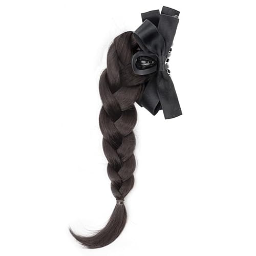 Synthetic Fasergeflecht Pferdeschwanzverlängerung Mit Bowknot Klauenclip Für Natürliche Aussehen Frauen Und Mädchen Geflochtene Erweiterung von Lerpwige