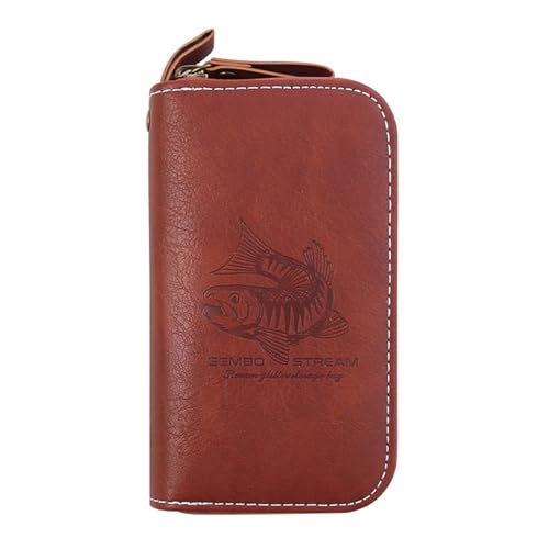 Tragbare Aufbewahrungstasche für Fliegenspinner, Köder, Hartschalenkoffer, wasserdicht, PU-Leder, kleine Löffel, Köder, Geldbörse, langlebig, mehrfarbig, Large Size von Lerpwige