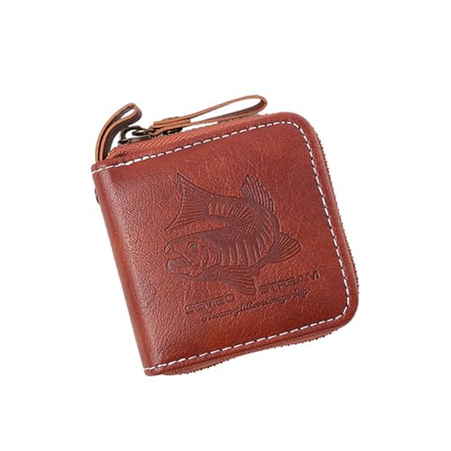 Tragbare Aufbewahrungstasche für Fliegenspinner, Köder, Hartschalenkoffer, wasserdicht, PU-Leder, kleine Löffel, Köder, Geldbörse, langlebig, mehrfarbig, S Größe von Lerpwige