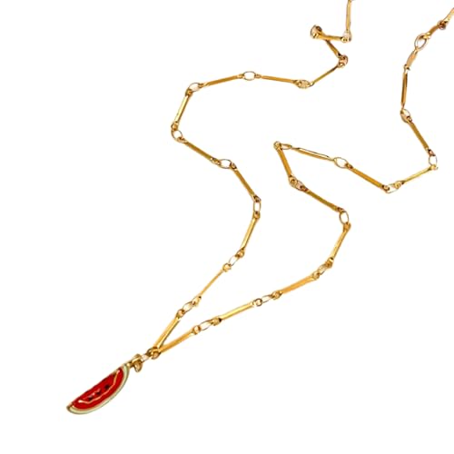 Trendige Sommer-Obst-Design-Edelstahl-Halskette, vielseitiges Accessoire für Sie, verstellbare Kette, lebendiges Dopamin-Accessoire, Einheitsgröße, Wie beschrieben, Wie beschrieben von Lerpwige