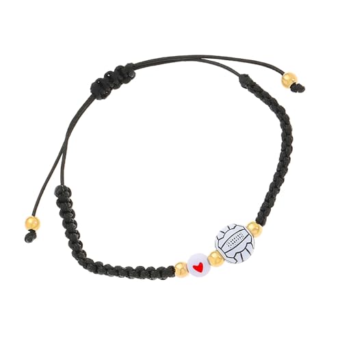 Verstellbares Sportarmband mit Fußball-Tennisperlen-Designs, vielseitige Handkette für Männer und Frauen, verstellbares Armband, Einheitsgröße, Wie beschrieben von Lerpwige