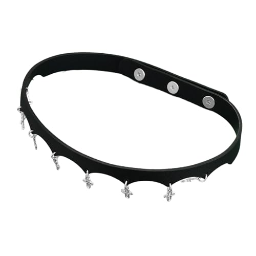 Vintage Ledermuster Halskette Mit Weichem PU Leder Frauen Verstellbares Armband Geeignet Für Den Täglichen Verschleiß Geometrischer Religiöser Anhänger Halskette von Lerpwige