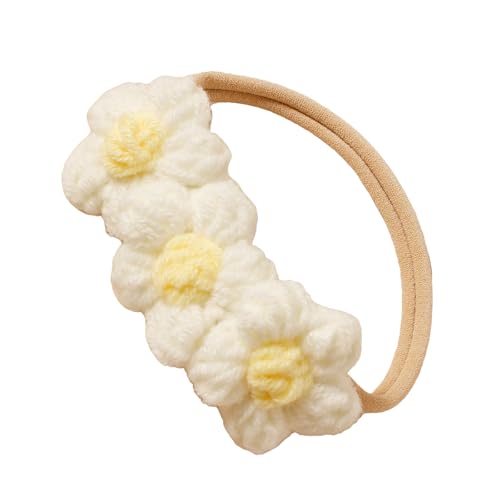 Weiches gestricktes Stirnband für Kleinkinder mit eleganter Blumendekoration für 100-Tage-Fotoshootings und Partys im Alltag von Lerpwige