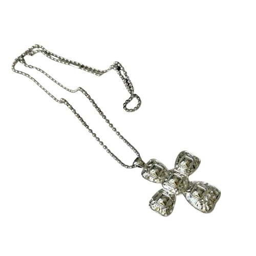 Zarte Kruzifix-Anhänger, Perlen-Halskette, leichte Legierung, Schlüsselbein-Accessoire, stilvolles Schmuckgeschenk, elegante Schlüsselbein-Halskette für Teenager von Lerpwige