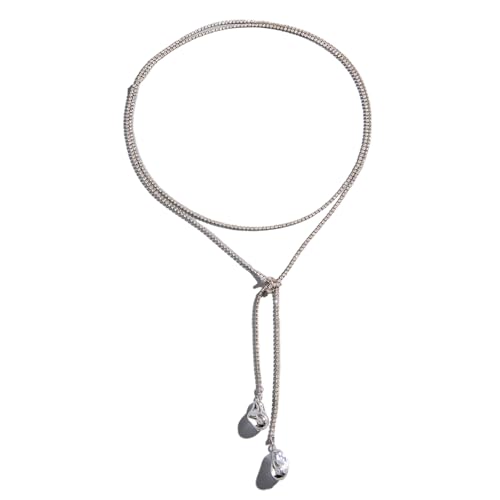 Zarte mehrlagige Halskette, funkelnde Strass-Kette, Legierung, Halszubehör, leicht, Schmuck, Geschenk, trendige lange Halskette für Geschenke von Lerpwige