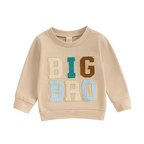 Lerrita Baby Jungen Brüder Sweatshirt Baby Jungen Strampler Sweatshirt Lil/Big Bro Druck Jumpsuit Sweatshirt Langarm Buchstaben Stickerei Sweatshirt Strampler Lil/Big Bro Brudern Matching Outfit von Lerrita