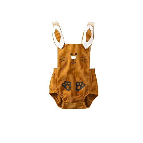 Lerrita Baby Overall Hasemuster Strampler Jungen Mädchen Cartoon Hase Muster Strampler Ärmellos Baby Bodysuit Geschenk für Neugeborenes 0-12 Monate von Lerrita