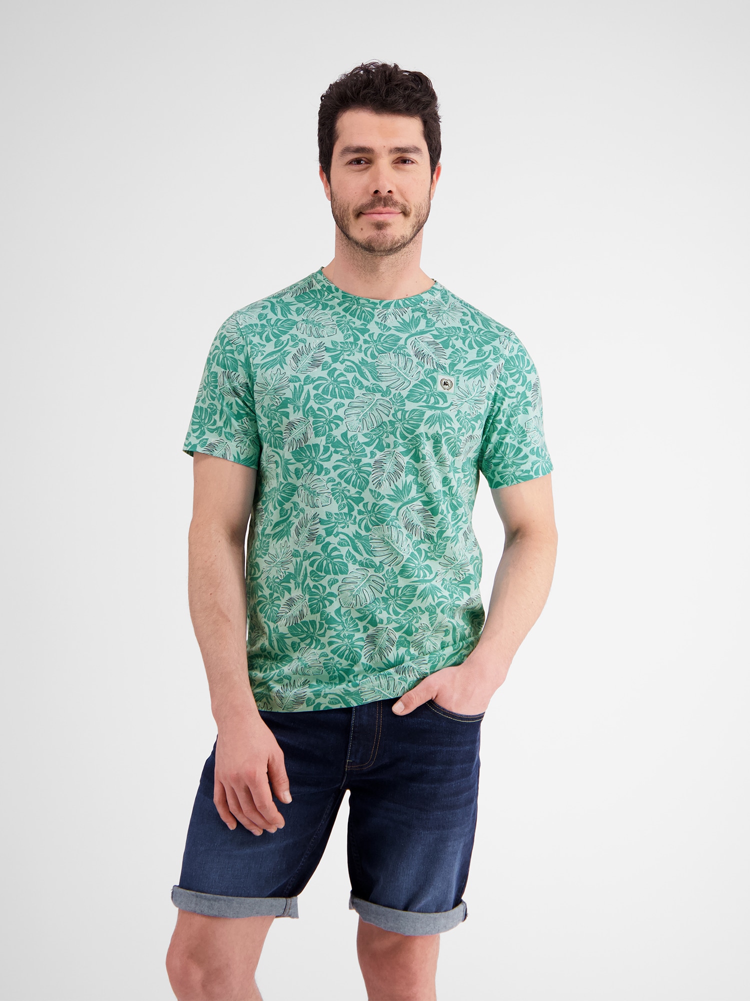 LERROS T-Shirt "LERROS T-Shirt für Herren mit floralem Print" von Lerros