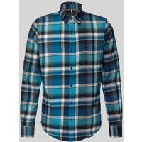 Lerros Regular Fit Freizeithemd mit Label-Stitching in Petrol, Größe M von Lerros