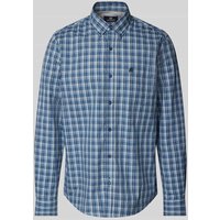 Lerros Regular Fit Freizeithemd mit Label-Stitching in Rauchblau, Größe L von Lerros