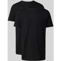 Lerros T-Shirt mit Rundhalsausschnitt im 2er-Pack in Black, Größe M von Lerros