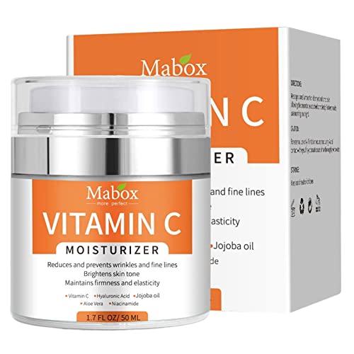 Feuchtigkeitscreme mit Vitamin C - 1,7 fl oz Vitamin C Whitening-Creme für dunkle Flecken im Gesicht,Feuchtigkeitsspendende Gesichtscreme für Frauen Gesichtspflegeprodukte erneuern, Leryveo von leryveo