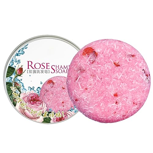 Haarverdunkelndes Shampoo-Riegel - Rosenextrakt-Shampoo für schwarzes und dickes Haar | Anti-graues Haar Blackening Rose Essence Shampoo Bar für Teenager, Frauen, Kinder Leryveo von leryveo