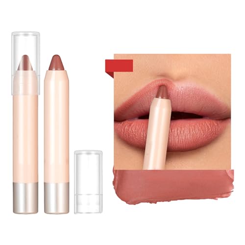 Lippenstiftstift,Lippenstift 20g Bleistift | Wasserfester, wischfester, hochpigmentierter Lipliner, 8 natürliche Farben für Frauen-Make-up, langlebig und feuchtigkeitsspendend Leryveo von leryveo