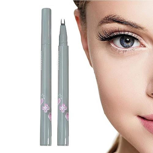 Wasserfester Double Claw Eyeliner | Natürlicher Wimpernstift mit doppelter Spitze für den unteren Wimpernbereich | Flüssiger Eyeliner-Stift | Schwarzbrauner flüssiger Liner Make-up Künstler Anfänger von leryveo