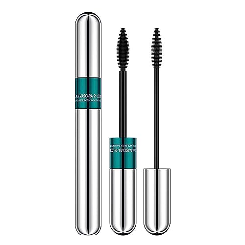 Wimperntusche,Wischfeste Wimperntusche mit zwei Bürsten - Dicke, dichte Curling-Mascara-Wimpernverlängerung für empfindliche Augen, hält den ganzen Tag, wasserfestes Make-up-Geschenk für Leryveo von leryveo