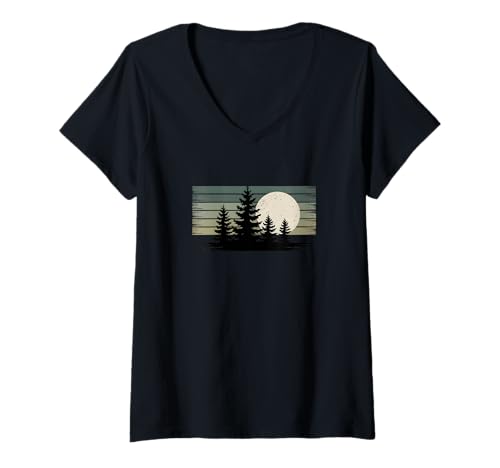Damen Vintage-Design für Waldtiere, Natur, Bäume, Liebhaber T-Shirt mit V-Ausschnitt Damen Vintage-Design für Waldtiere, Natur, Bäume, Liebhaber T-Shirt mit V-Ausschnitt von Les Amoureux de la Nature et des Forêts Vintage