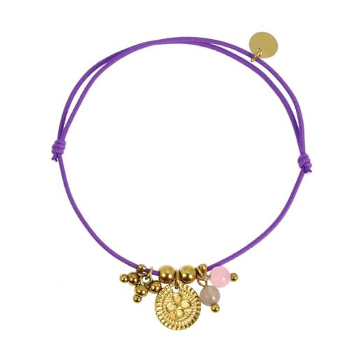 Les Cléias Elastisches Armband mit Charms aus Edelstahl, Charms aus Stahl und feinen Steinen, Einheitsgröße, Edelstahl, Kein Edelstein Les Cléias Elastisches Armband mit Charms aus Edelstahl, Charms aus Stahl und feinen Steinen, Einheitsgröße, Edelstahl, Kein Edelstein von Les Cléias
