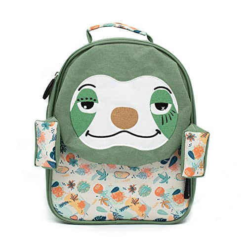 Les Déglingos Unisex Kinder Velours, Faultier Rucksack, grün von Les Déglingos®