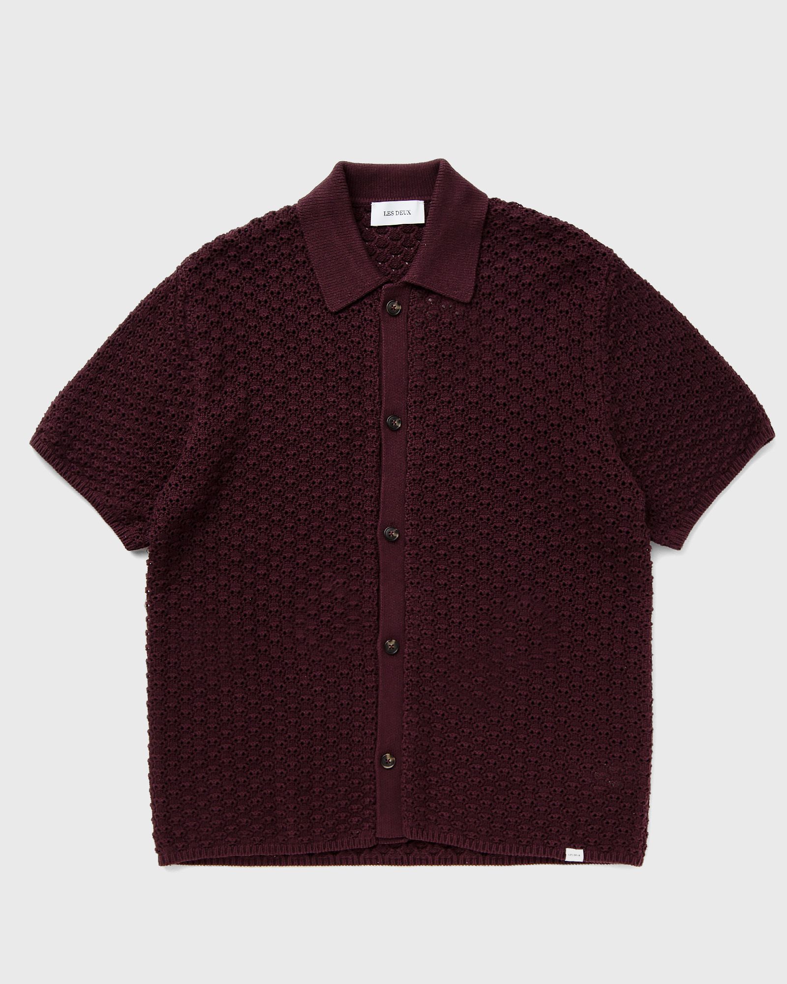 Les Deux Gideon Knit Shirt men Shortsleeves red in Größe:L von Les Deux