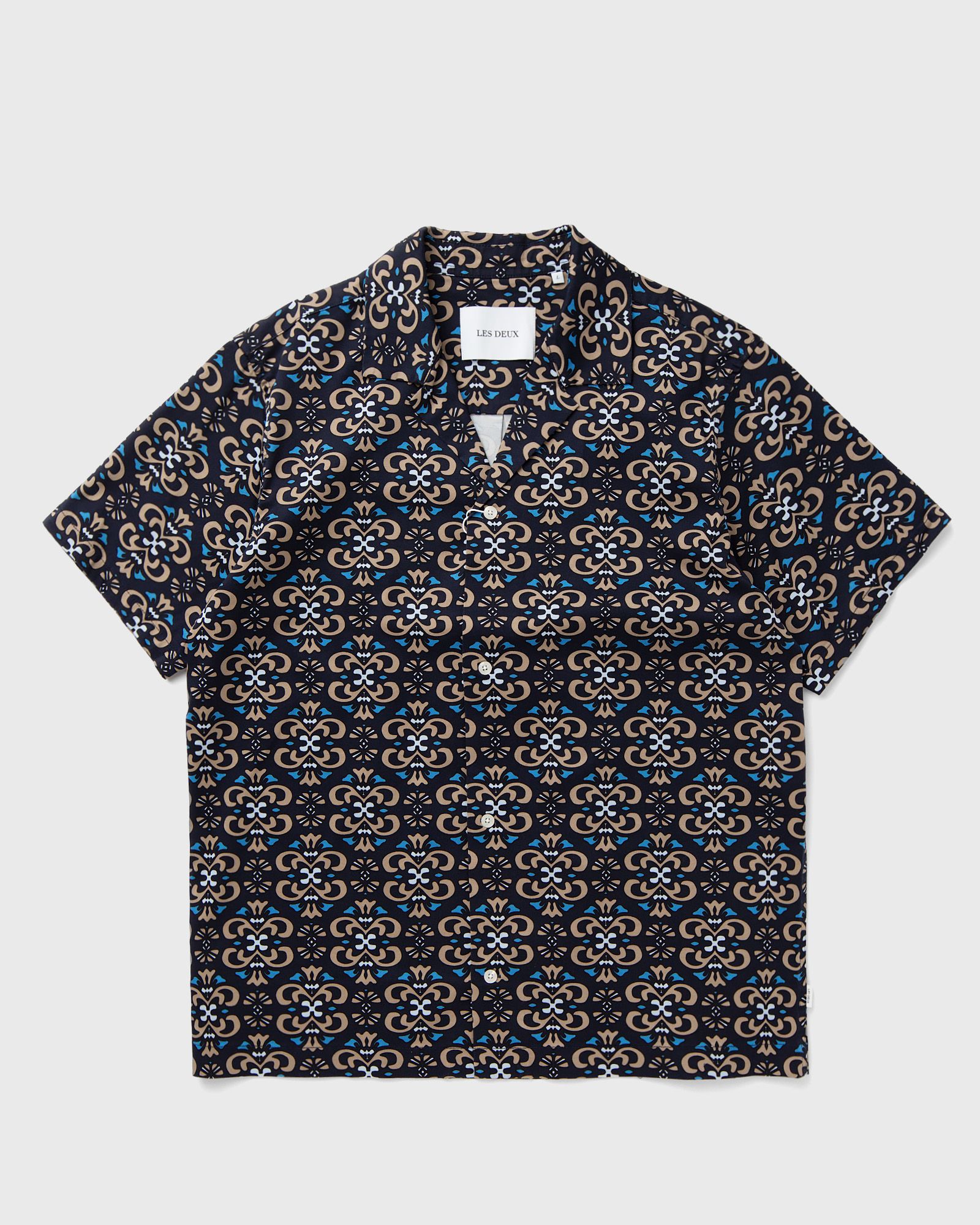 Les Deux Hendrix AOP SS Shirt men Shortsleeves blue in Größe:L von Les Deux