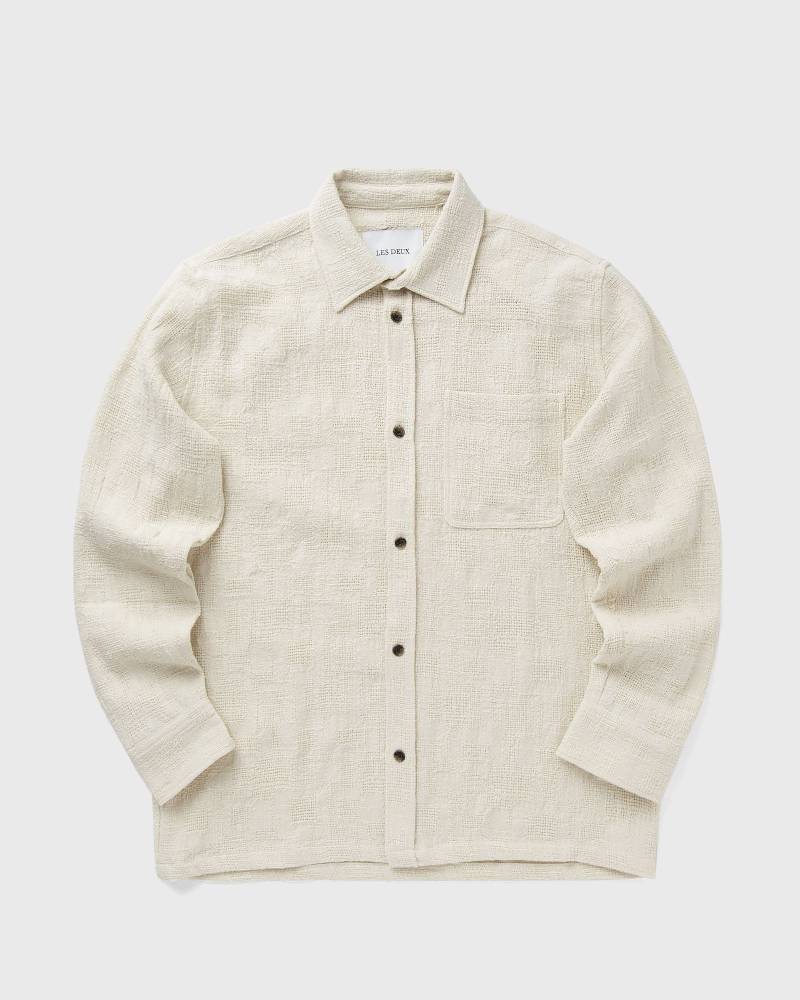 Les Deux Kaleb Structure Overshirt men Longsleeves beige in Größe:M von Les Deux