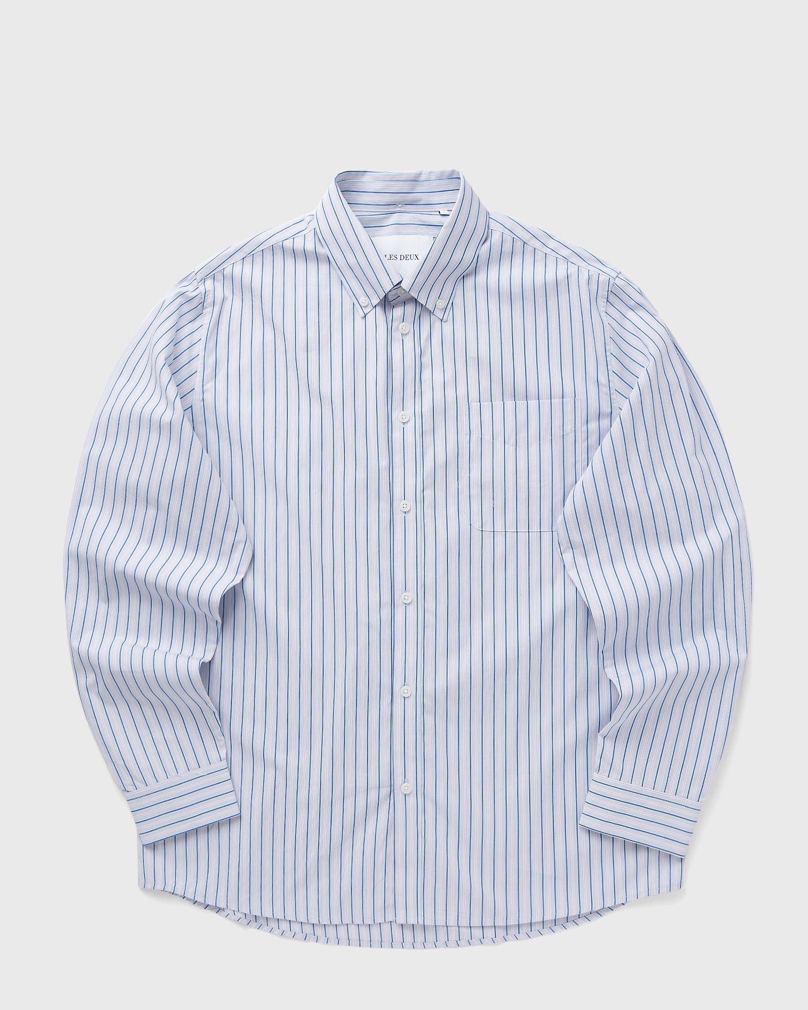 Les Deux Kent Stripe Peached Poplin Shirt men Longsleeves blue in Größe:L Les Deux Kent Stripe Peached Poplin Shirt men Longsleeves blue in Größe:L von Les Deux