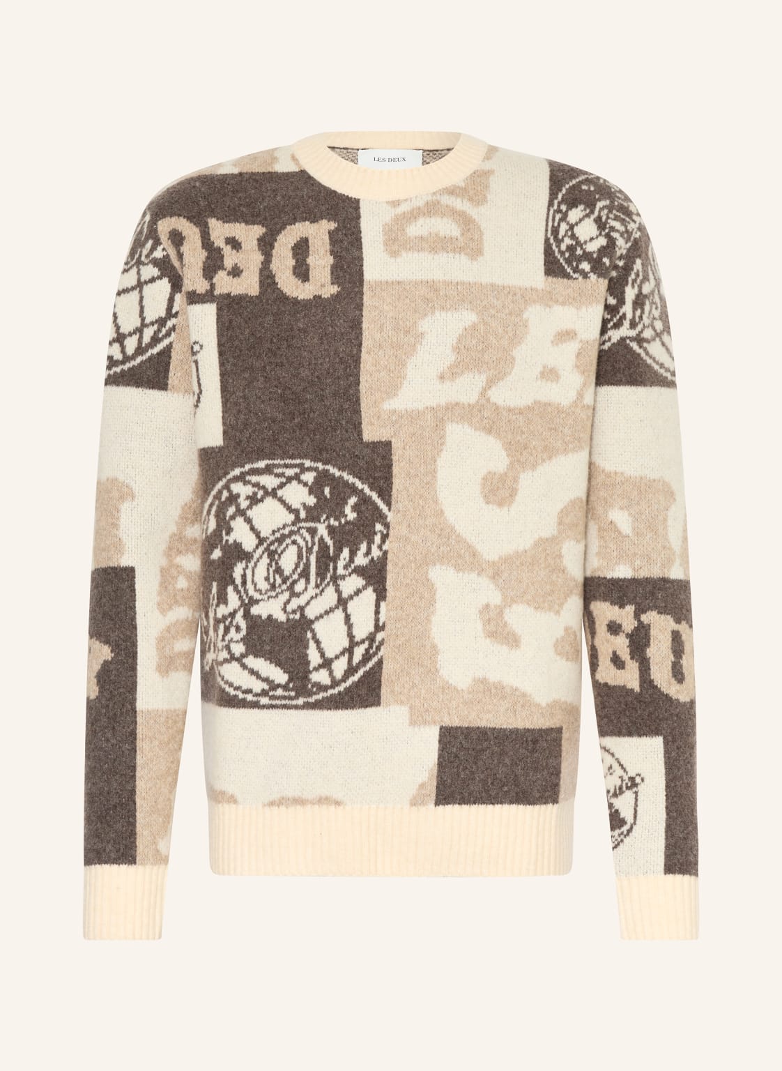 Les Deux Pullover Globe braun von Les Deux