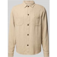 Les Deux Regular Fit Hemdjacke mit Brusttaschen Modell 'Hamilton' in Sand, Größe XXL von Les Deux