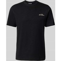 Les Deux T-Shirt mit Label-Stitching Modell 'Diaz' in Black, Größe M von Les Deux