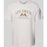 Les Deux T-Shirt mit Label-Stitching Modell 'Ivy' in Hellgrau Melange, Größe M Les Deux T-Shirt mit Label-Stitching Modell 'Ivy' in Hellgrau Melange, Größe M von Les Deux