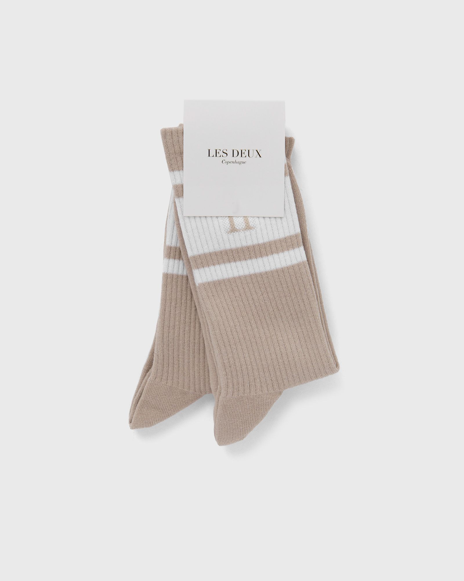 Les Deux William Stripe 2-Pack Socks men Socks white|beige in Größe:EU 39-42 von Les Deux