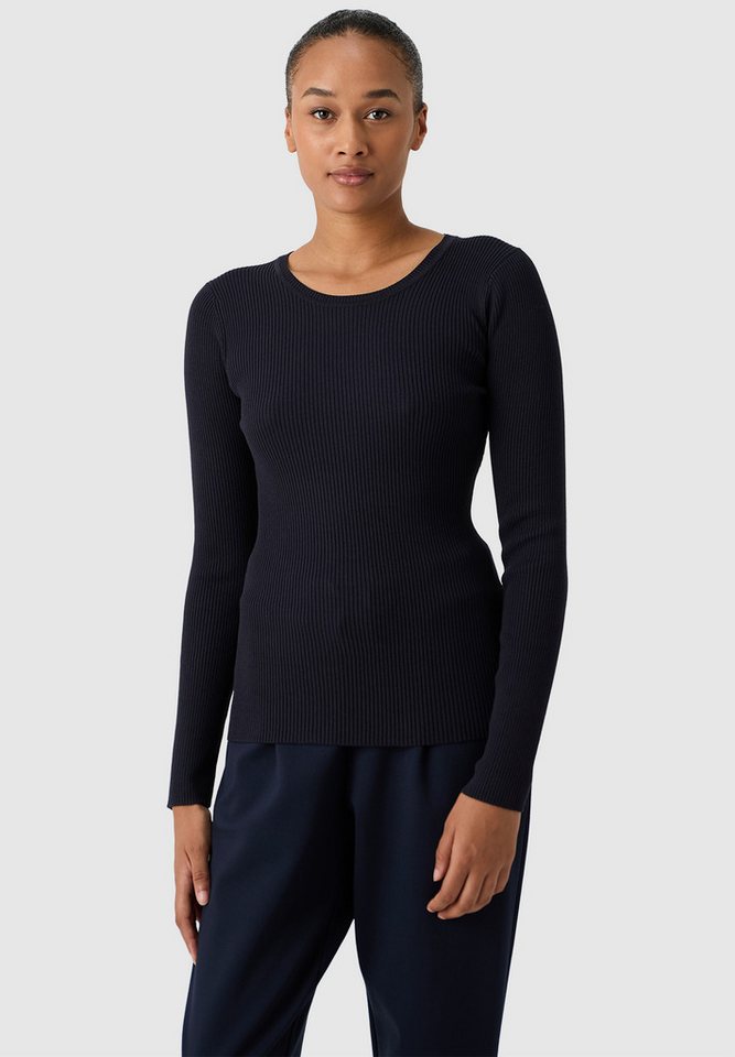 Les Lunes Langarmshirt Evii Rundhals, normale Länge, schlanke Passform, mittelschwerer Strick von Les Lunes